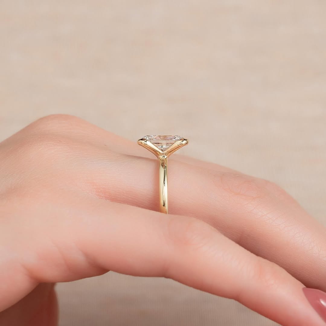 1.5-3.5 CT Radiant Lab Grown Diamond Solitaire Setting Engagement Ring