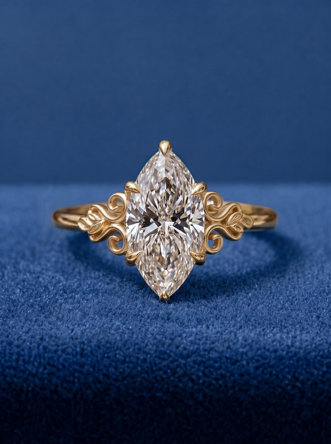 3.0CT Vintage Marquise Lab Grown Diamond Filigree Engagement Ring For Women