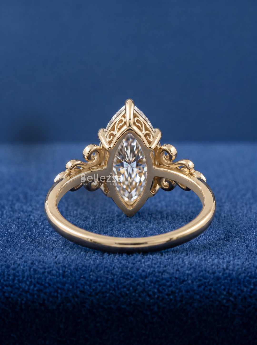 3.0CT Vintage Marquise Lab Grown Diamond Filigree Engagement Ring For Women