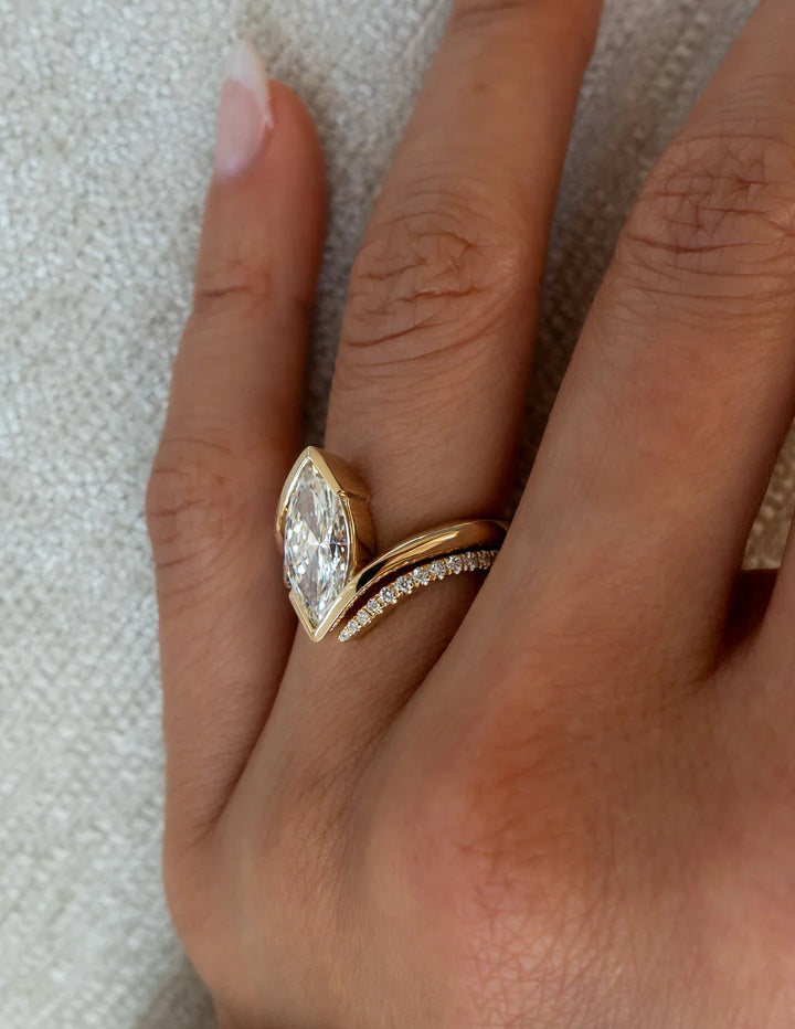 2.0CT Marquise Lab Grown Diamond Unique Bridal Ring Set for Women