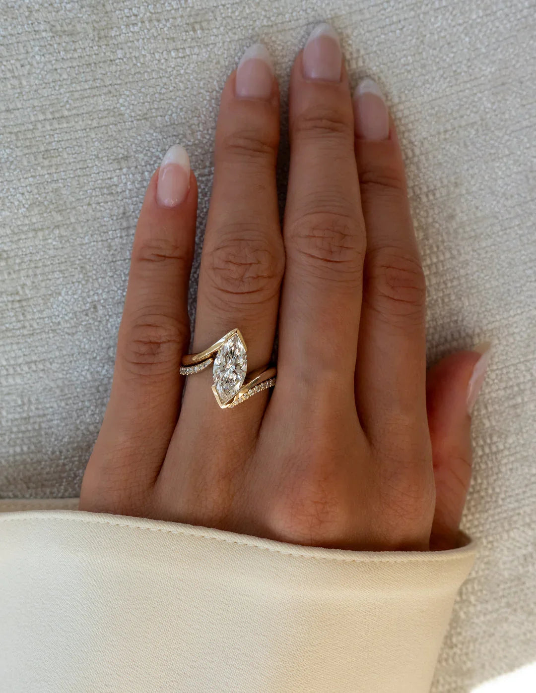 2.0CT Marquise Lab Grown Diamond Unique Bridal Ring Set for Women