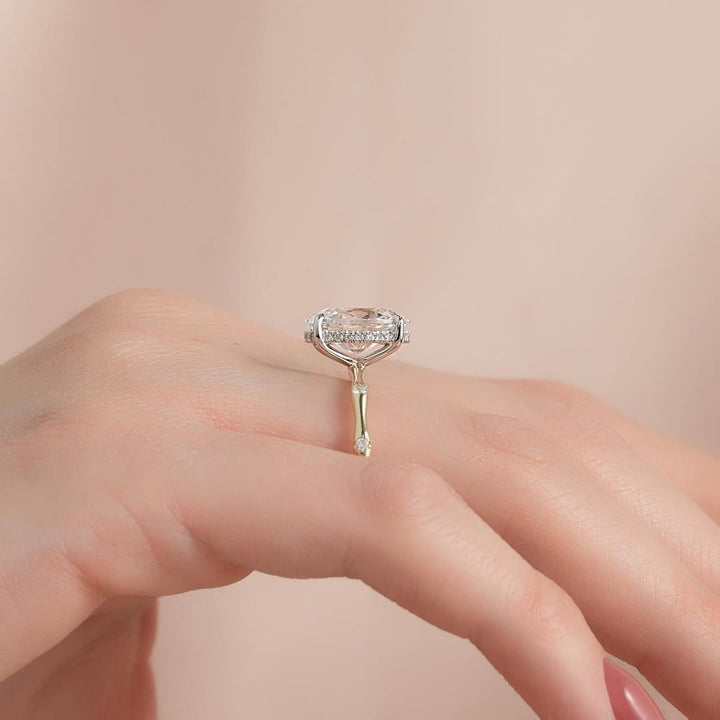 1.5-3.3 CT Oval  Lab Grown Diamond Dainty Setting Engagement Ring