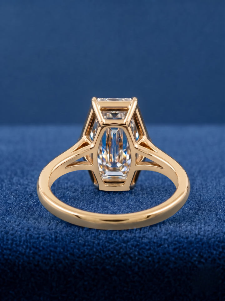 4.0CT Elongated Hexagon Lab-Grown Diamond Solitaire Engagement Ring