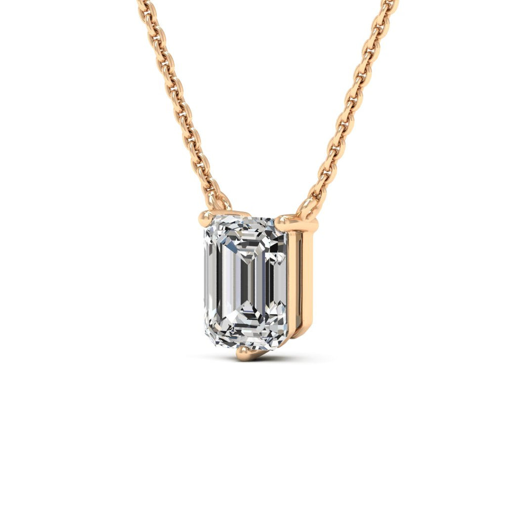 Emerald Cut Diamond Colleen Moissanite Necklace