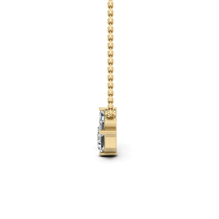 Three Stone Emerald Cut Diamond Moissanite Necklace