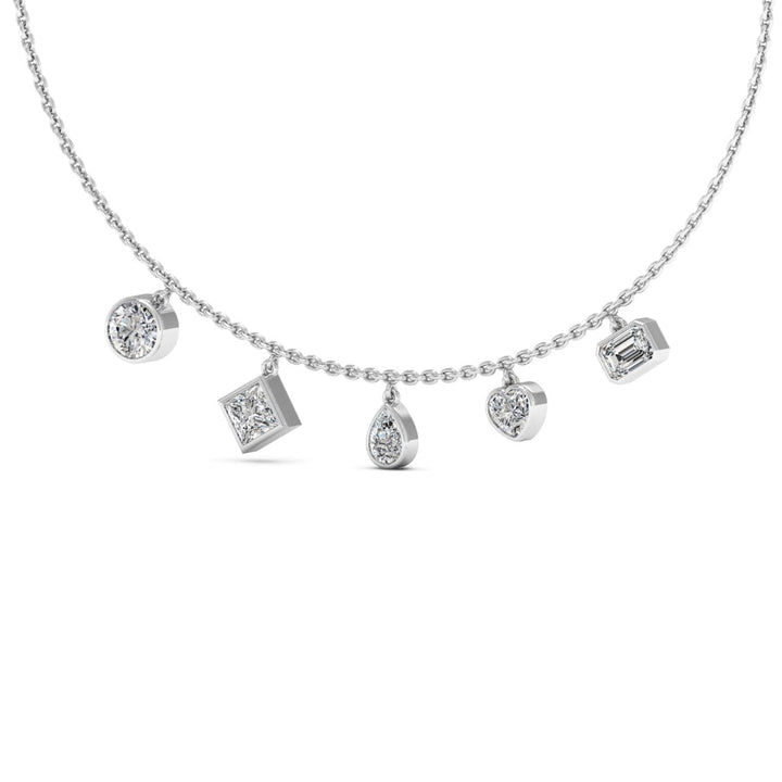 Five Stone Diamond Moissanite Necklace For Women