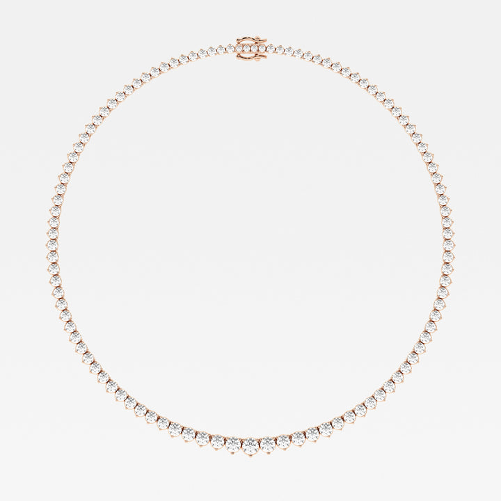 Round Cut Moissanite Riviera Diamond Tennis Necklace In White Gold