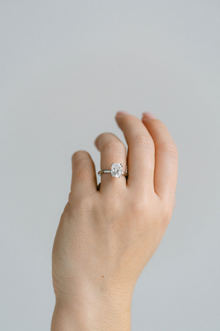1.50 - 3.50 CT Elongated Cushion  Lab Grown Diamond Solitaire Engagement Ring