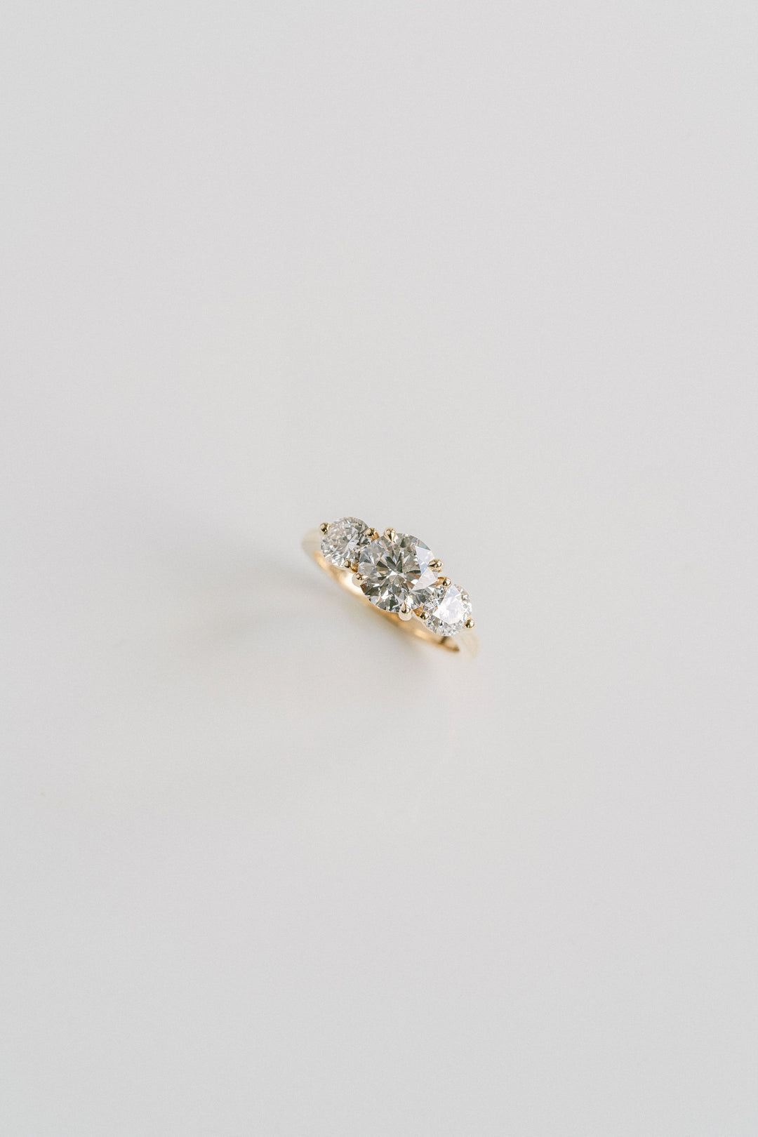 1.50 - 3.50 CT Round  Lab Grown Diamond Three Stone Engagement Ring
