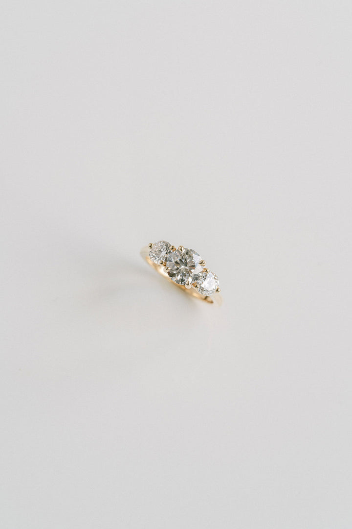 1.50 - 3.50 CT Round  Lab Grown Diamond Three Stone Engagement Ring