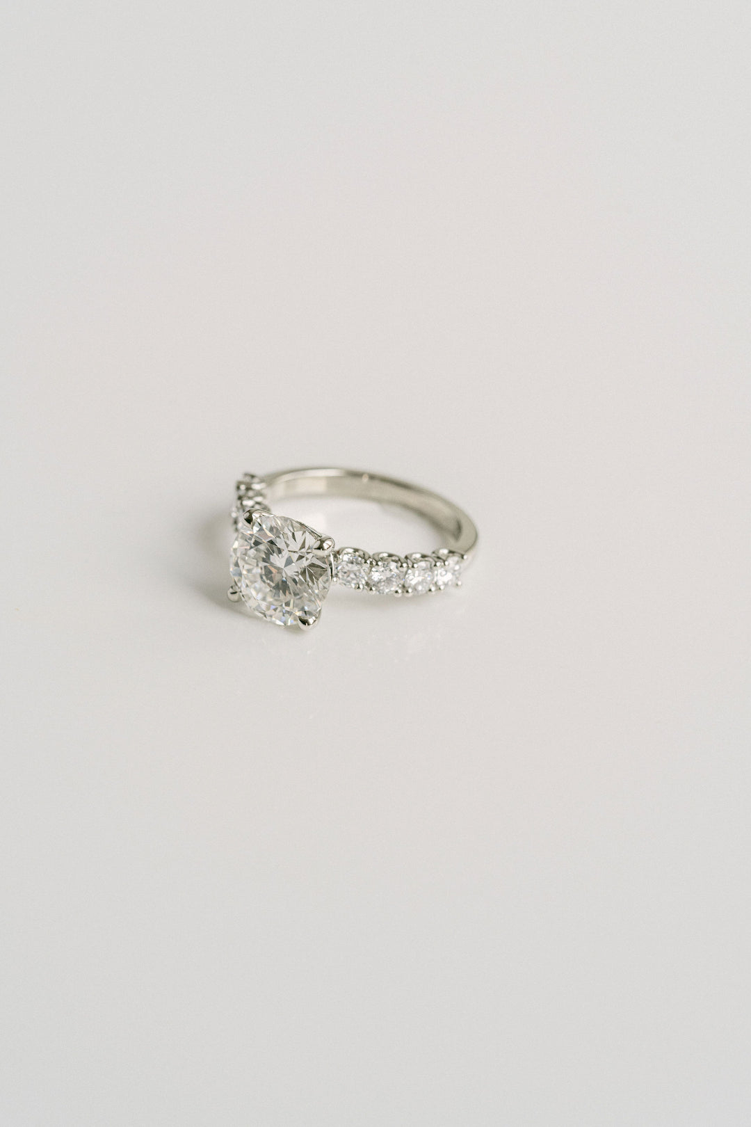 1.0 - 3.0 CT Round  Lab Grown Diamond Pave Engagement Ring