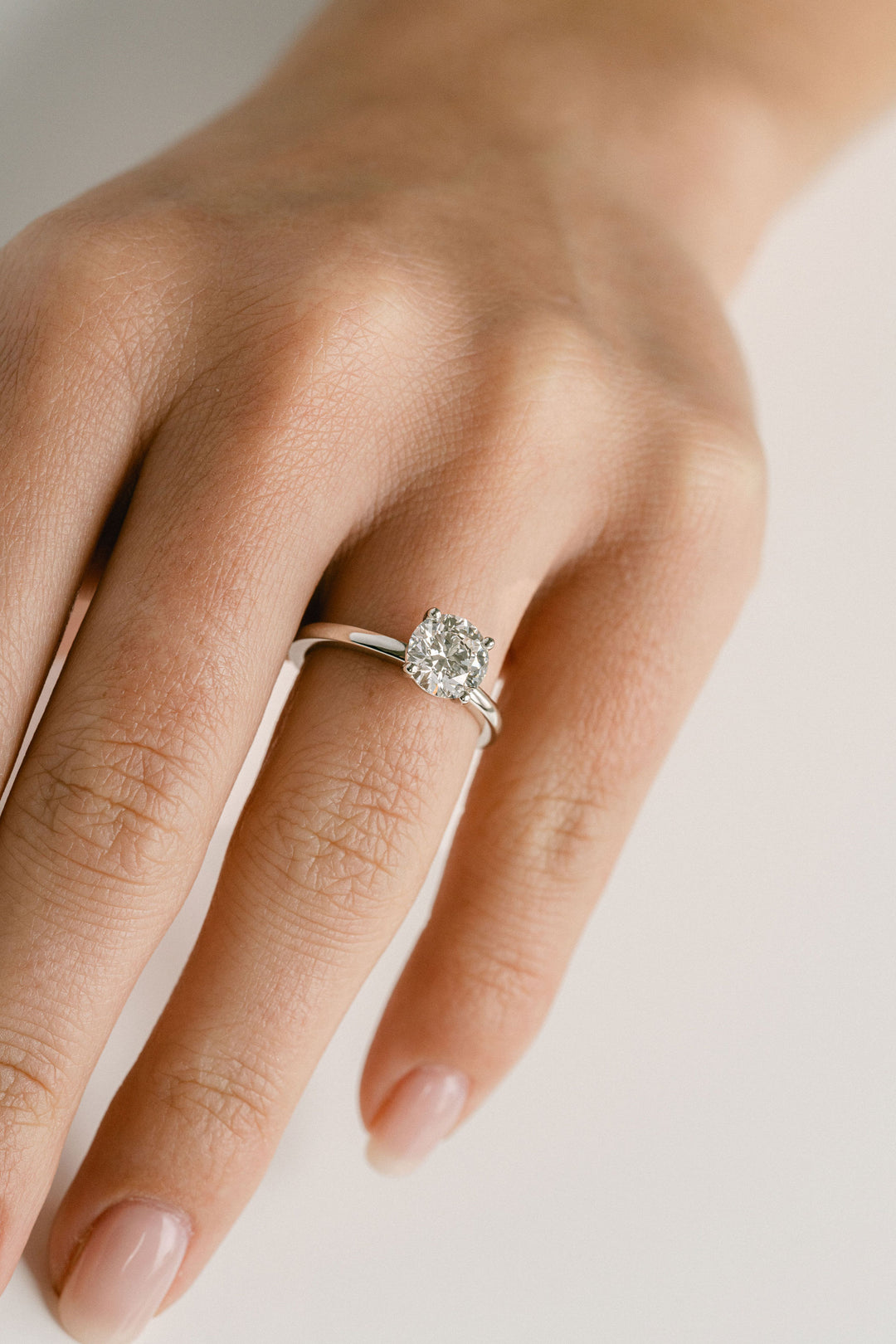 1.50 - 3.50 CT Round  Lab Grown Diamond Solitaire Engagement Ring
