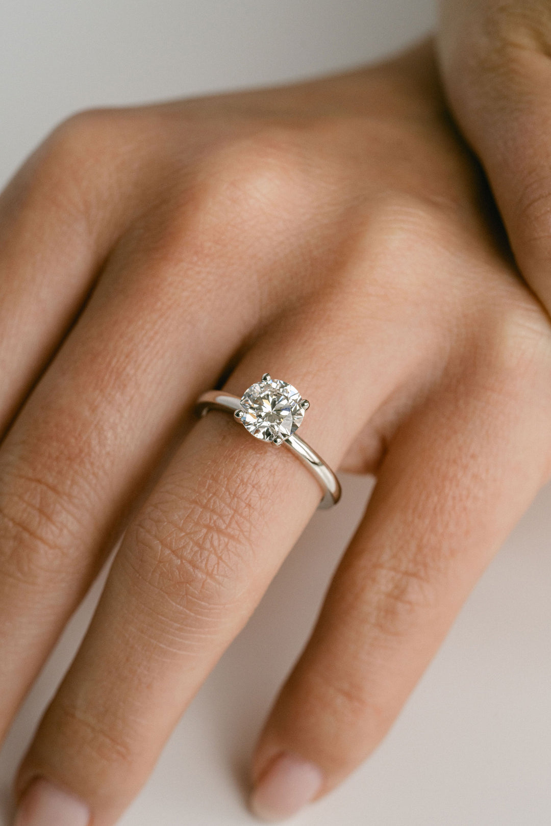 1.50 - 3.50 CT Round  Lab Grown Diamond Solitaire Engagement Ring
