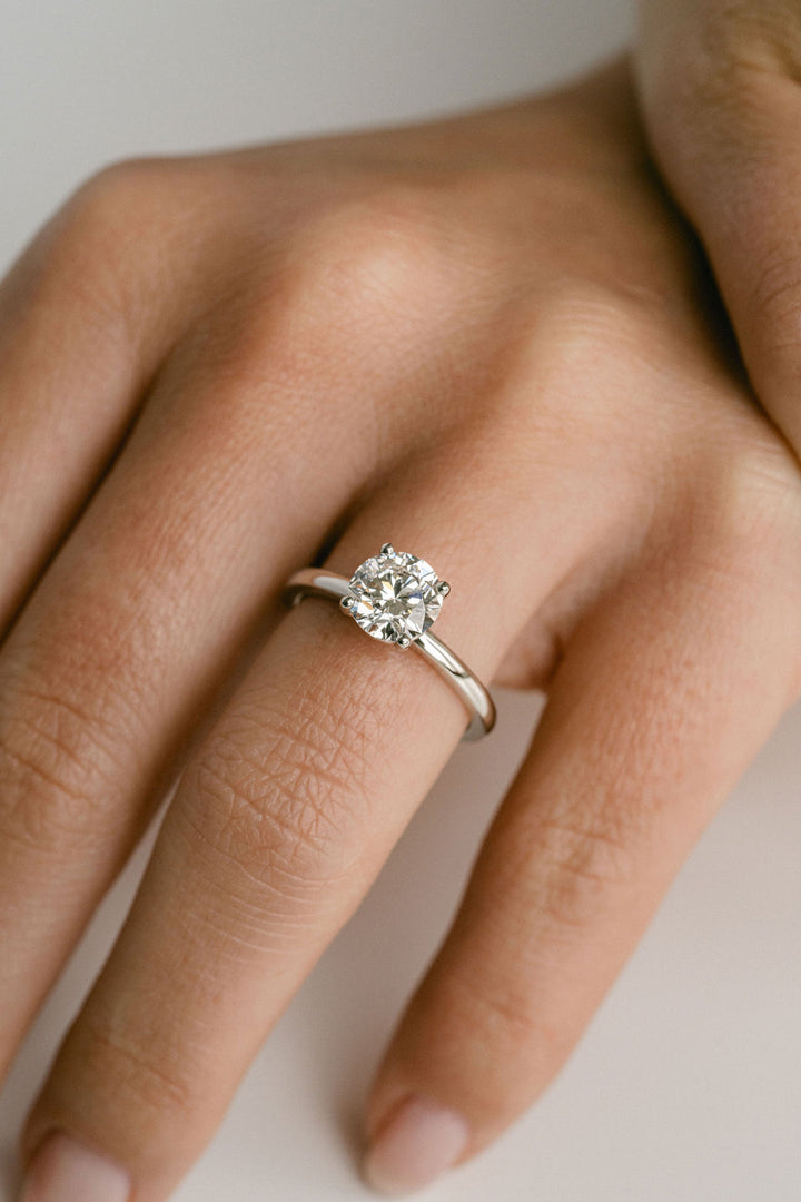 1.50 - 3.50 CT Round  Lab Grown Diamond Solitaire Engagement Ring