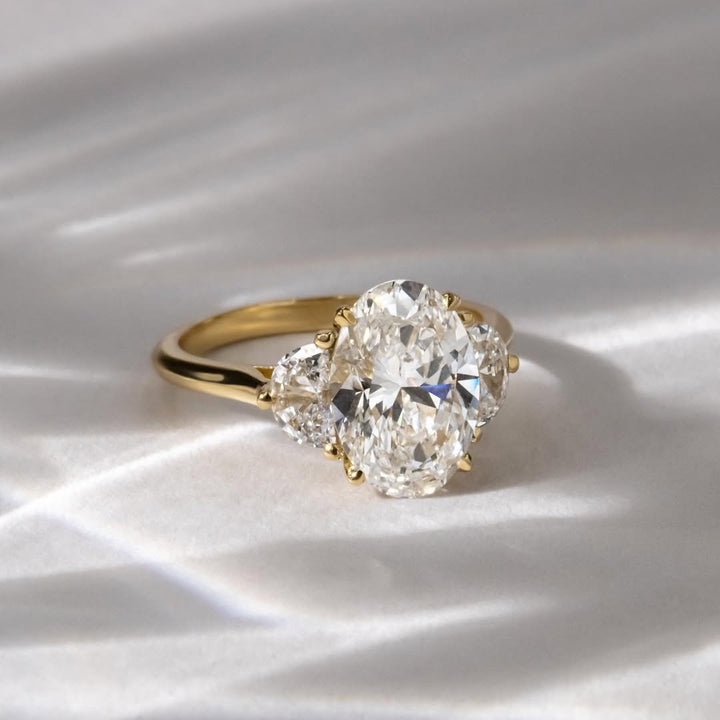 2.50 - 4.50  CT Oval  Lab Grown Diamond Three Stone Style Engagement Ring