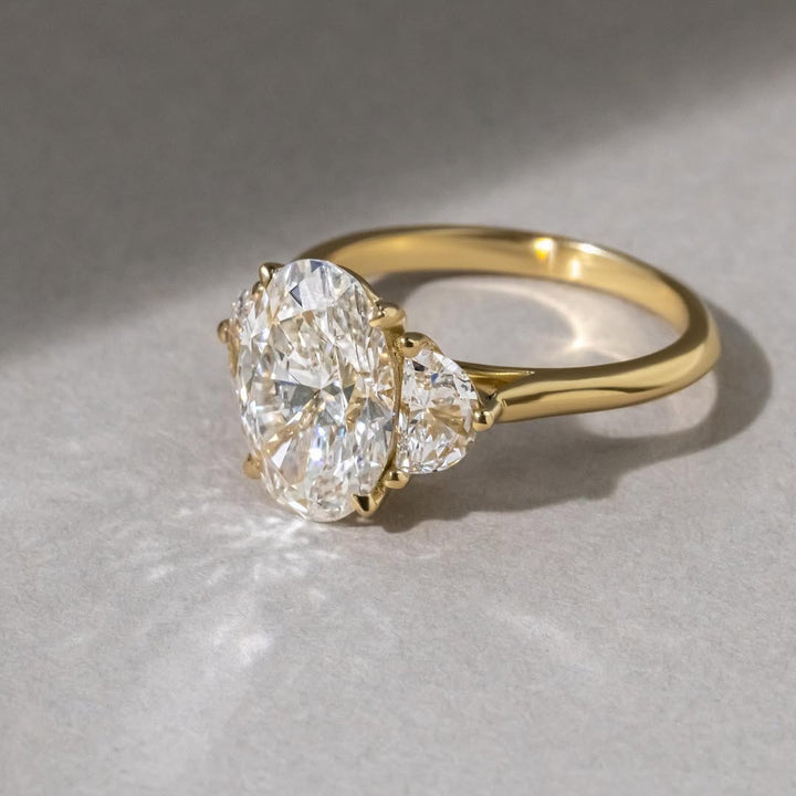 2.50 - 4.50  CT Oval  Lab Grown Diamond Three Stone Style Engagement Ring