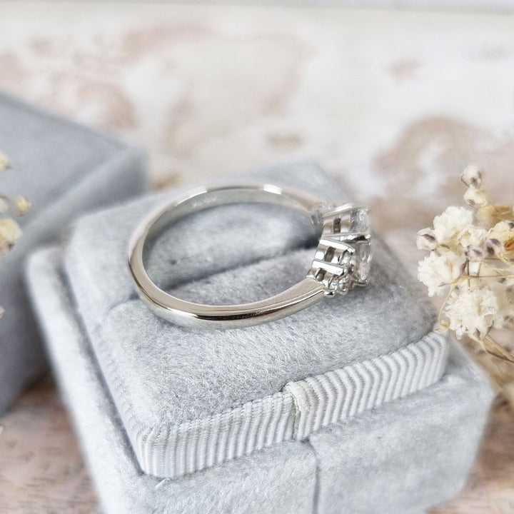 1.20 CT-3.20 CT Oval Cut Cluster Lab Grown Diamond Engagement Ring