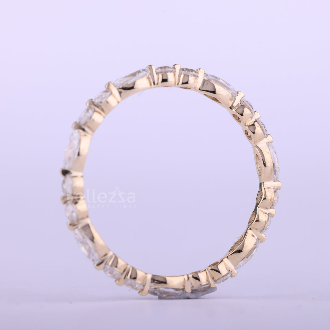 Round & Marquise Cut Full Eternity Moissanite Wedding Band