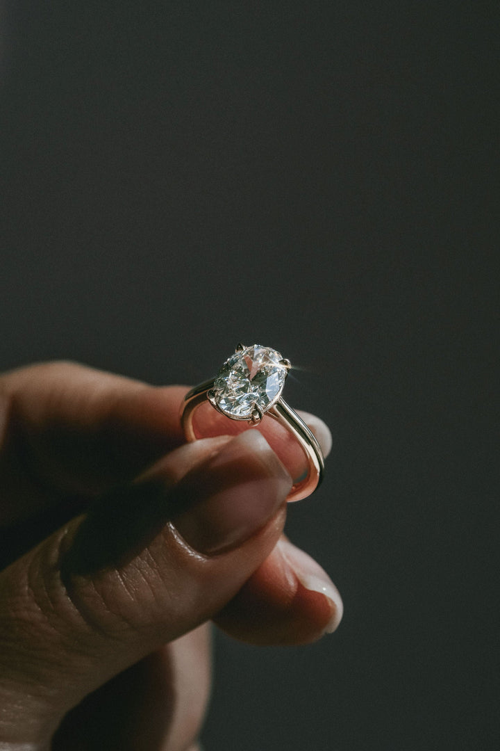 1.0 - 3.0 CT Oval  Lab Grown Diamond Solitaire Engagement Ring