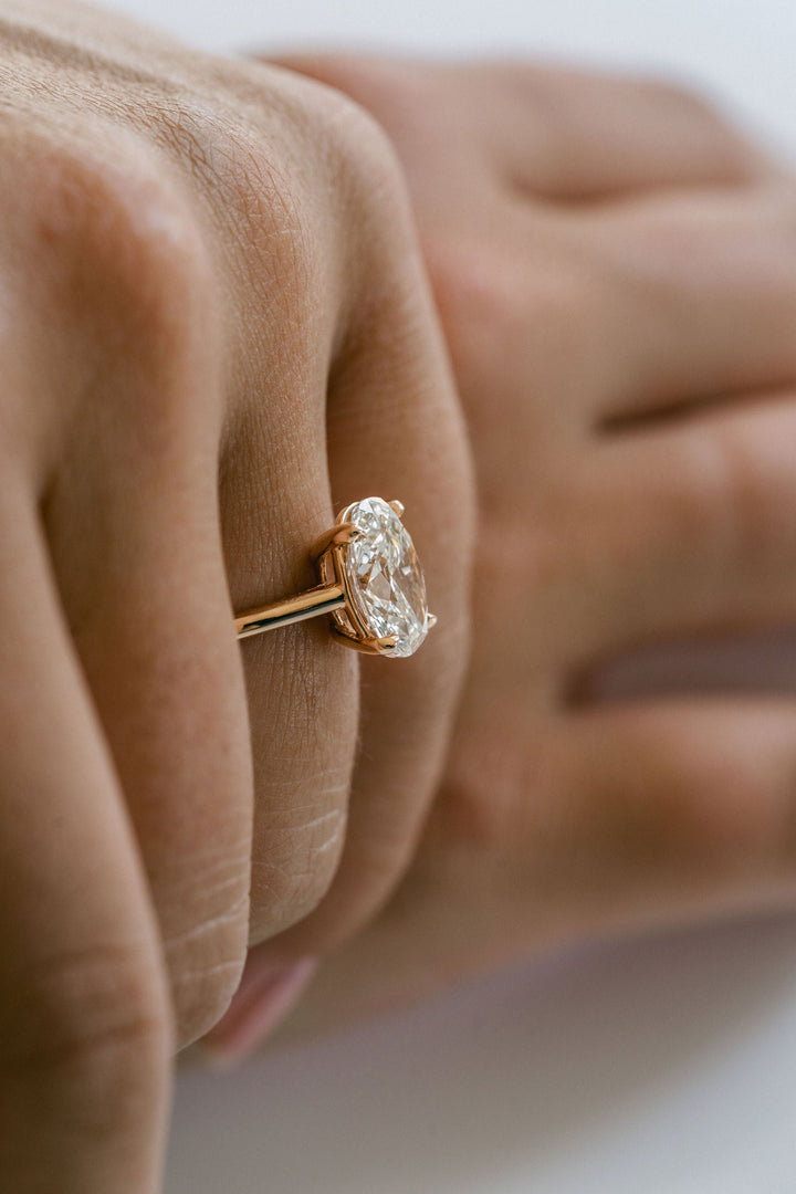 1.0 - 3.0 CT Oval  Lab Grown Diamond Solitaire Engagement Ring