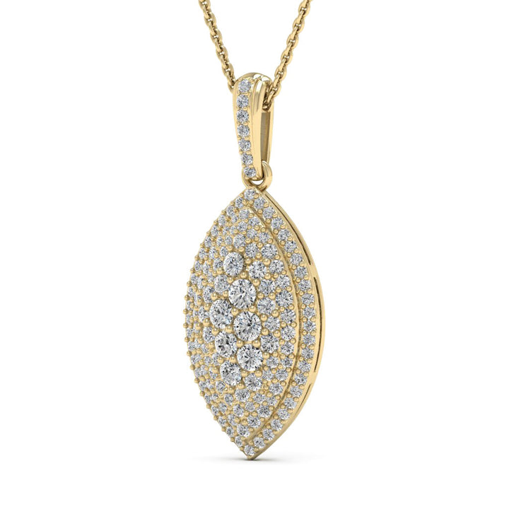 1.15CT Round Cut Diamond Moissanite Leaf Necklace In White Gold