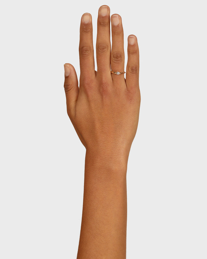 0.30 TCW Pear  Lab Grown Diamond Minimalist Ring