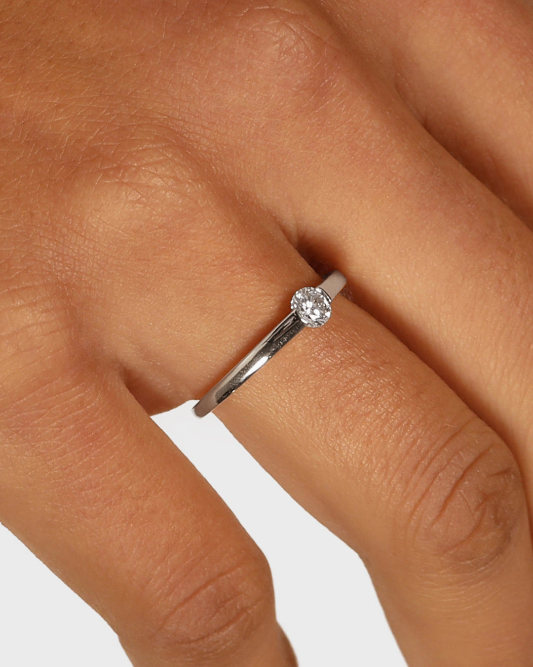 0.30 TCW Round  Lab Grown Diamond Minimalist Ring
