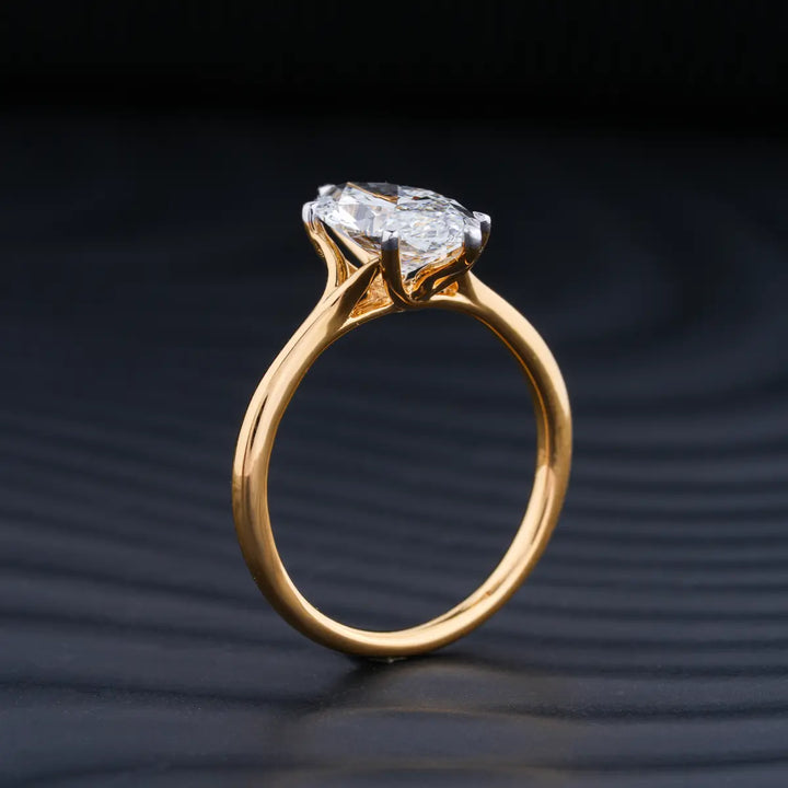 3.0 CT Marquise Cut Moissanite Solitaire Engagement Ring