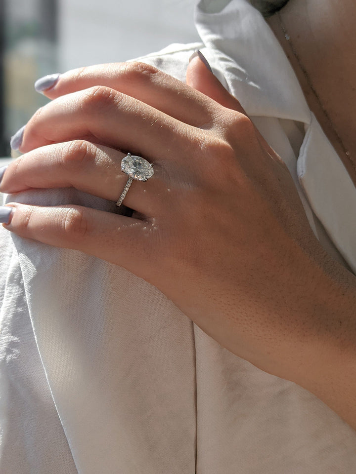 1.0-3.05 CT Oval Diamond Pave Engagement Ring
