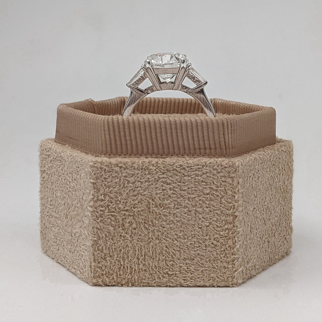 1.50-3.25 CT Round Diamond Three Stones Engagement Ring