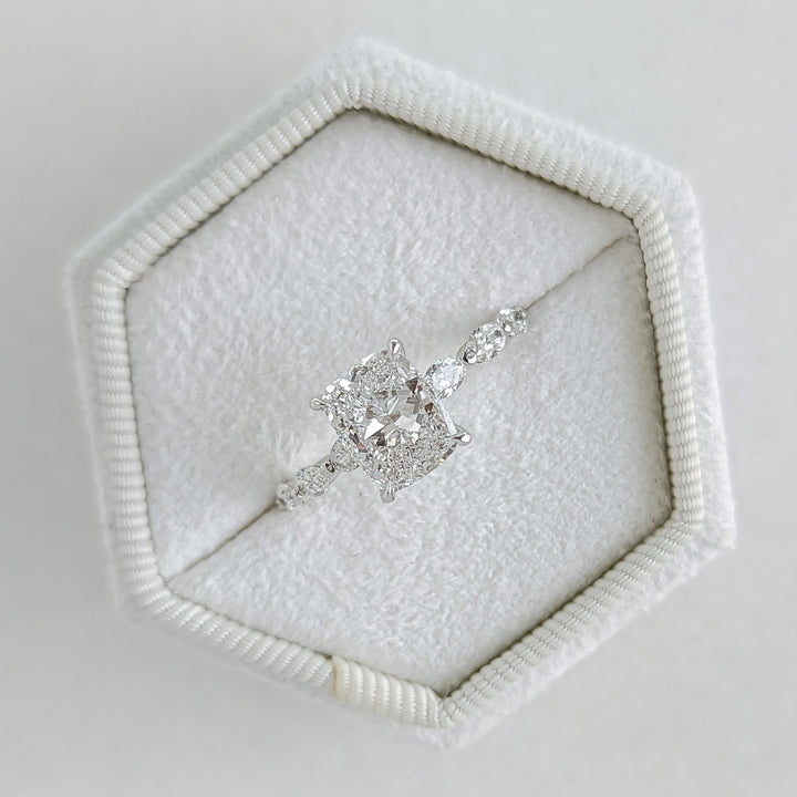 1.0 - 3.0 CT Cushion Diamond Pave Engagement Ring