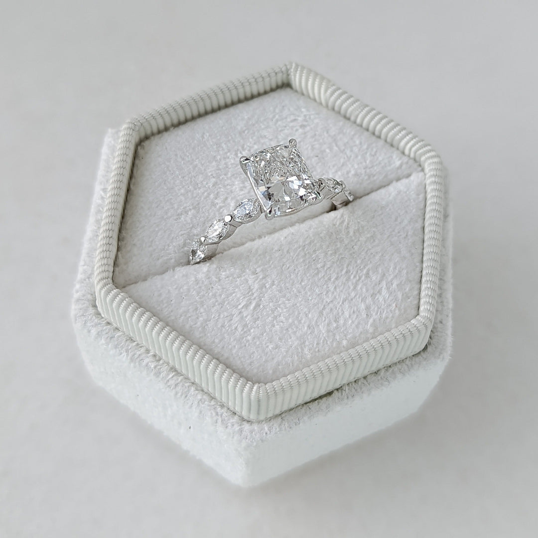 1.0 - 3.0 CT Cushion Diamond Pave Engagement Ring