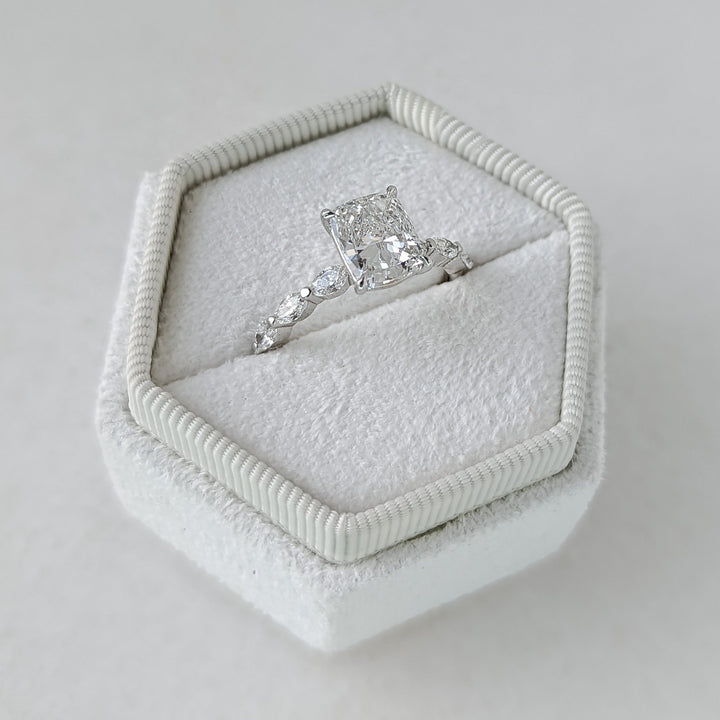 1.0 - 3.0 CT Cushion Diamond Pave Engagement Ring