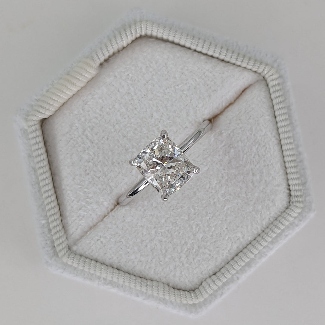 1.81 - 3.0 CT Cushion Diamond Solitaire Engagement Ring