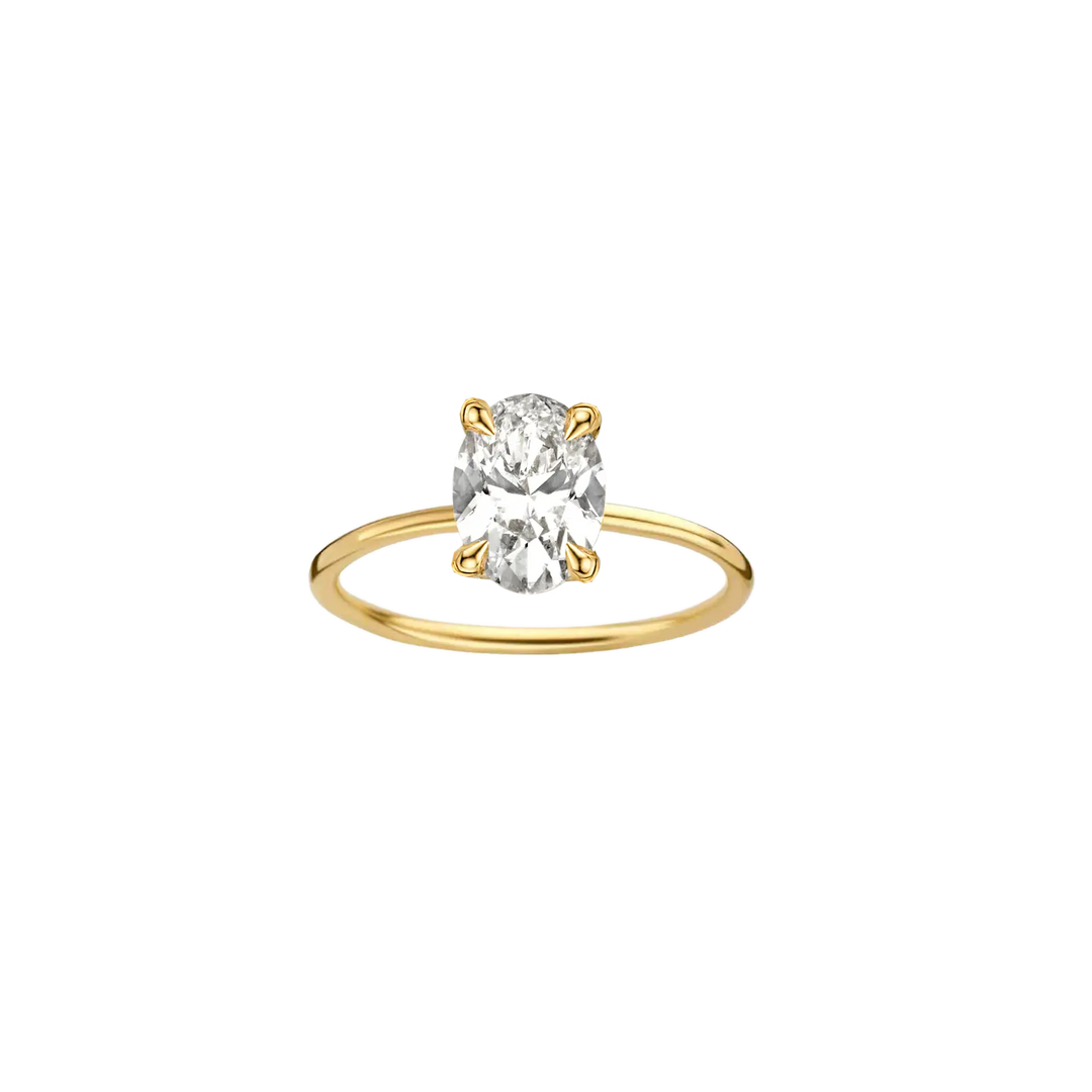 2.0CT Oval Cut Solitaire Moissanite Engagement Ring