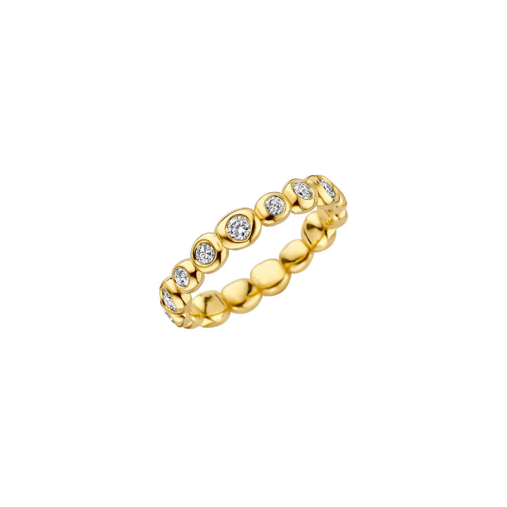 0.60TCW Round Cut Full Eternity Gold Wedding Band