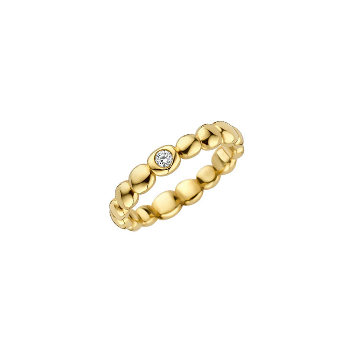 Round Diamond Solitaire Unique Moissanite Wedding Band