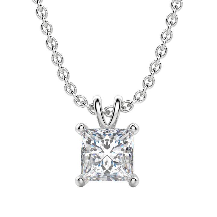 0.25 CT- 1.0 CT Princess Solitaire F/VS Lab Grown Diamond Necklace