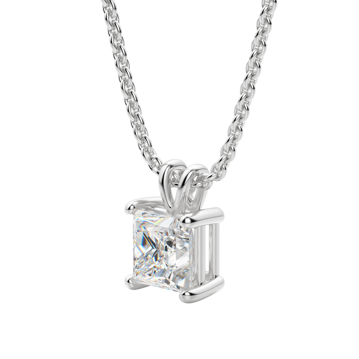 0.25 CT- 1.0 CT Princess Solitaire F/VS Lab Grown Diamond Necklace