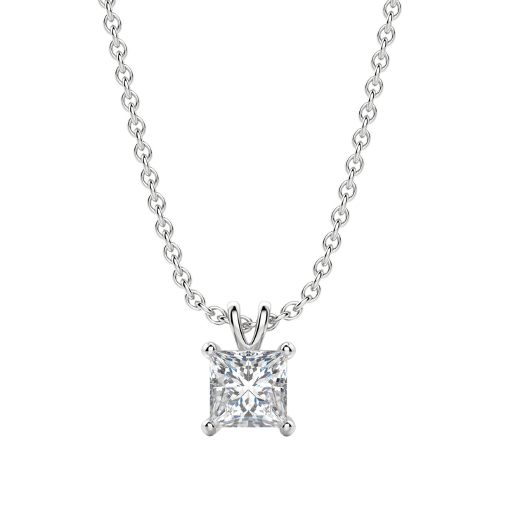 0.25 CT- 1.0 CT Princess Solitaire F/VS Lab Grown Diamond Necklace