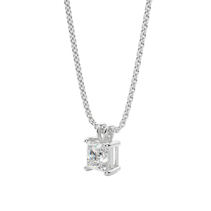 0.25 CT- 1.0 CT Princess Solitaire F/VS Lab Grown Diamond Necklace