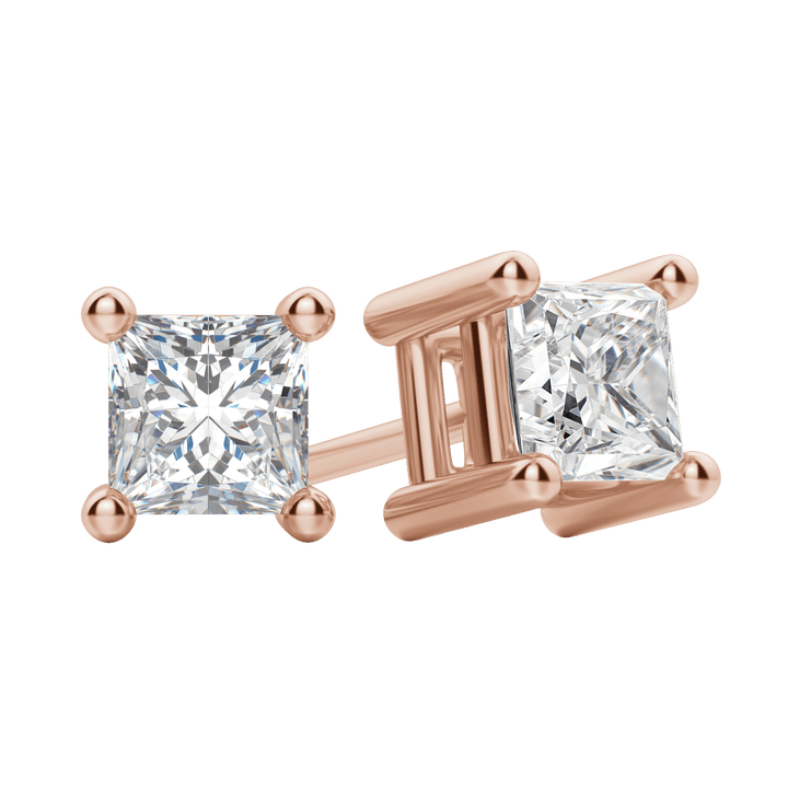 0.50 CT-2.0 CT Princess Solitaire F/VS Lab Grown Diamond Earrings