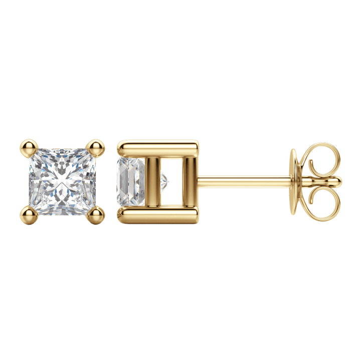0.50 CT-2.0 CT Princess Solitaire F/VS Lab Grown Diamond Earrings