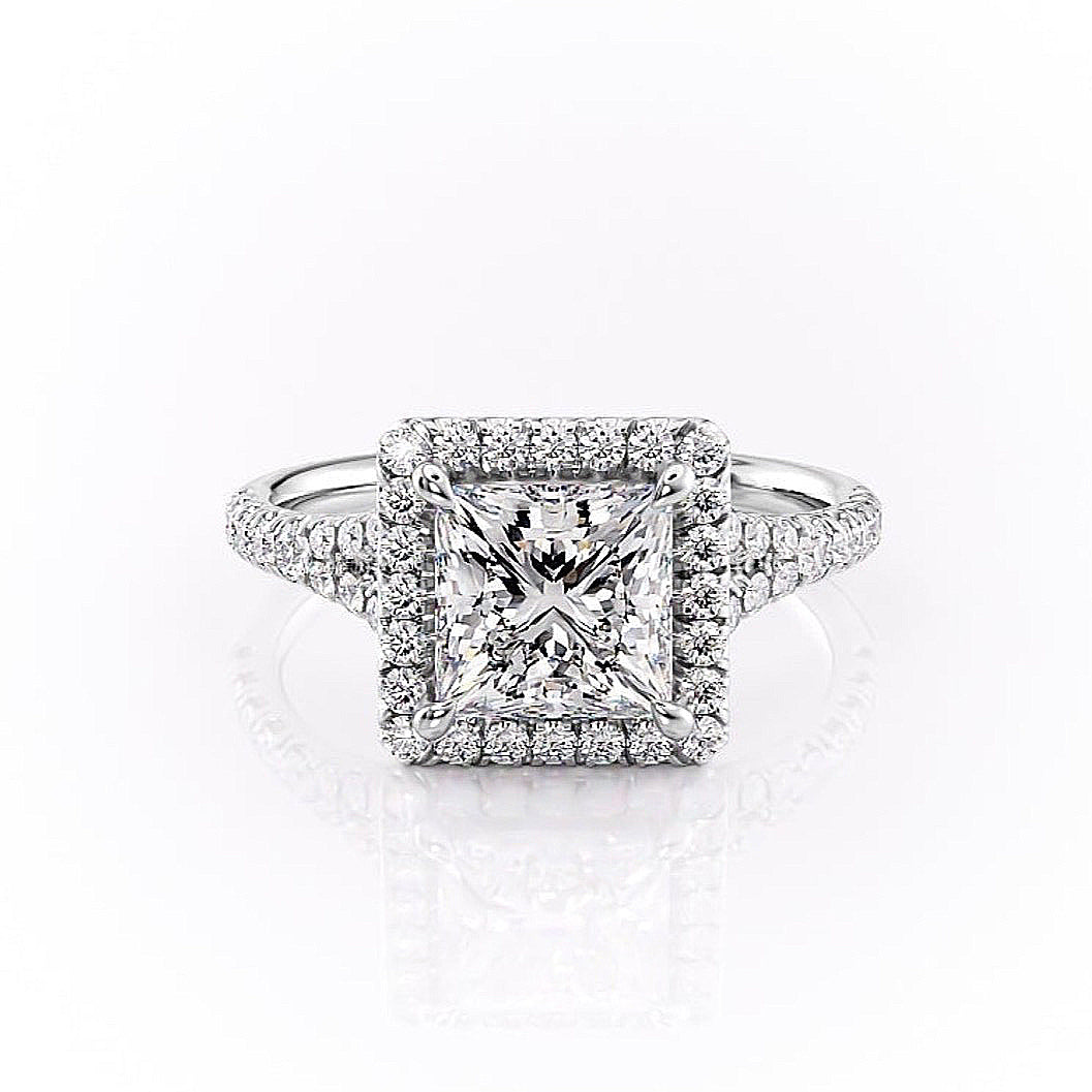 princess-cut-halo-split-shank-setting-moissanite-engagement-ring
