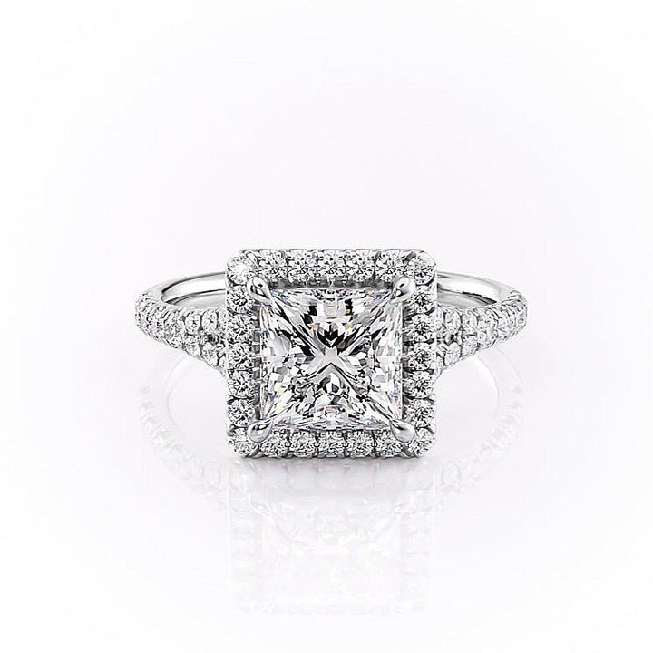 princess-cut-halo-split-shank-setting-moissanite-engagement-ring