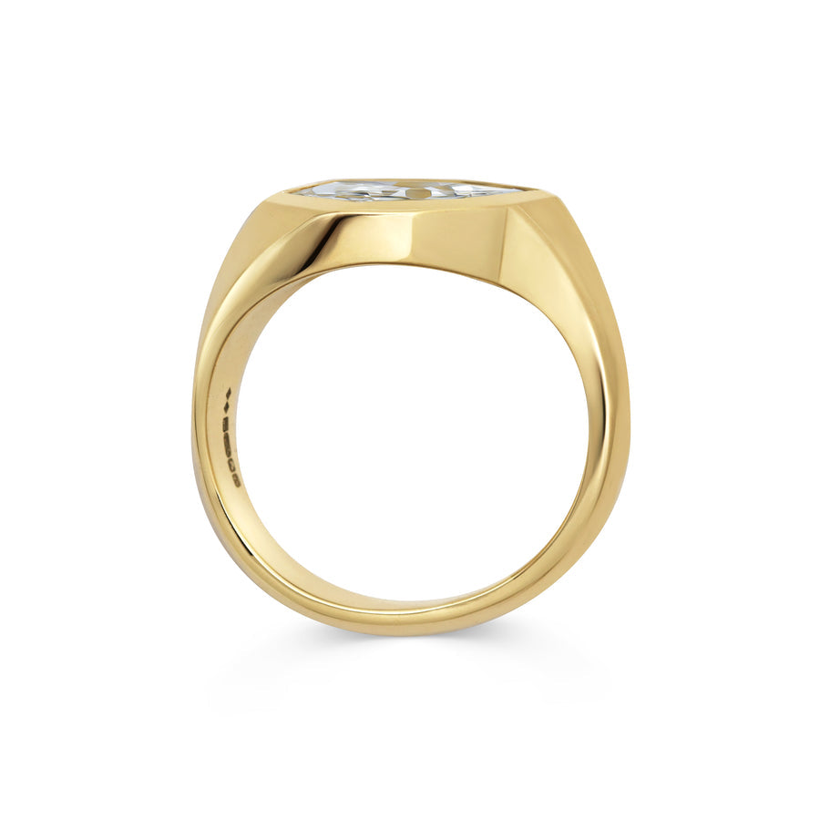 1.50CT East-West Shiled Step Cut Bezel Setting Solitaire Lab Grown Engagement Ring