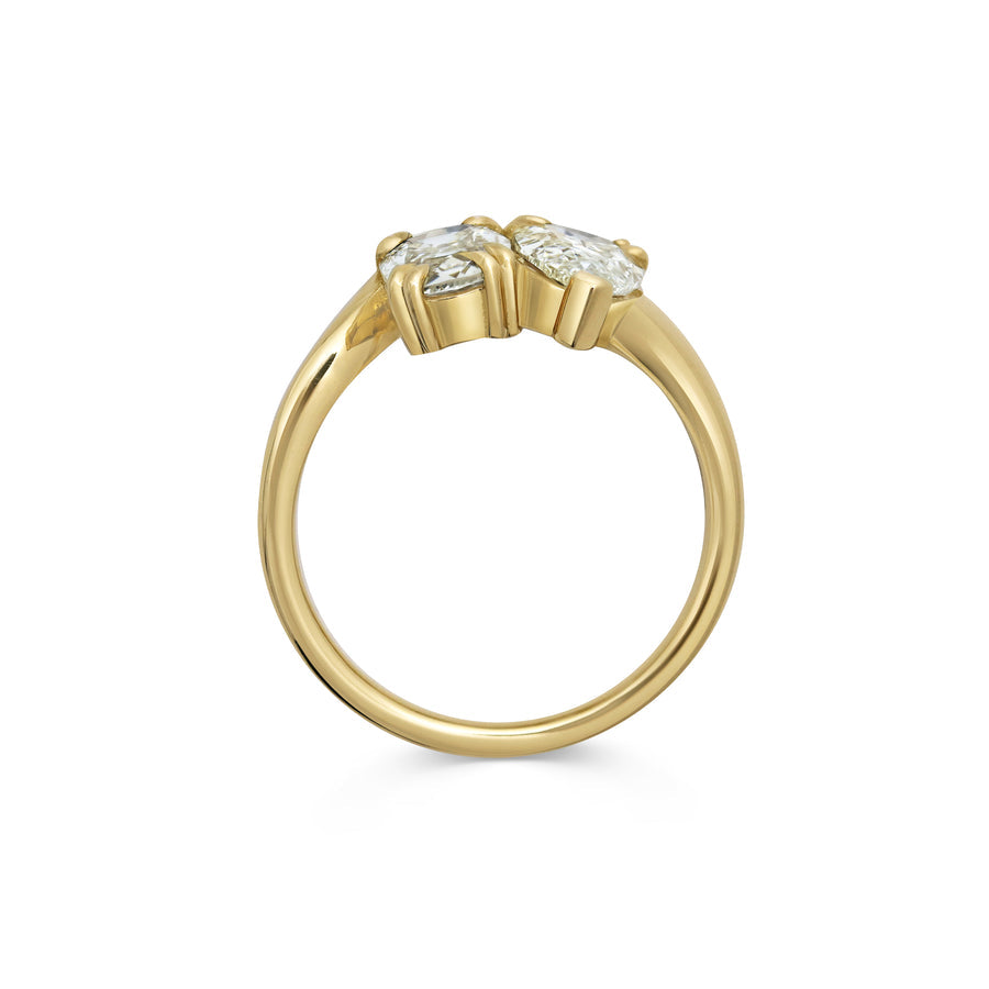 2.0CTW Pear & Old Mine Elongated Cushion Toi Et Moi Lav Grown Engagement Ring