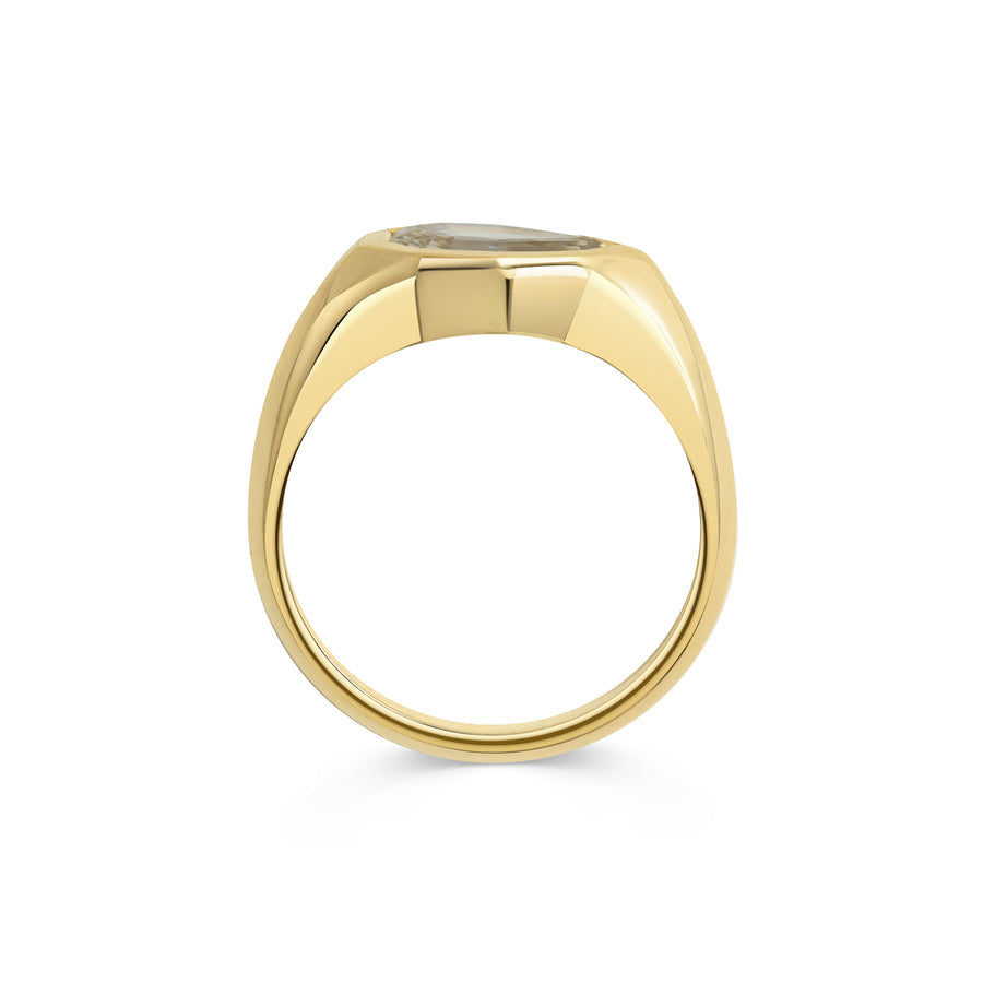 1.50CT Champagne Pear Step Cut East-West Solitaire Lab Grown Engagement Ring