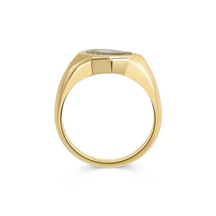 1.50CT Champagne Pear Step Cut East-West Solitaire Lab Grown Engagement Ring