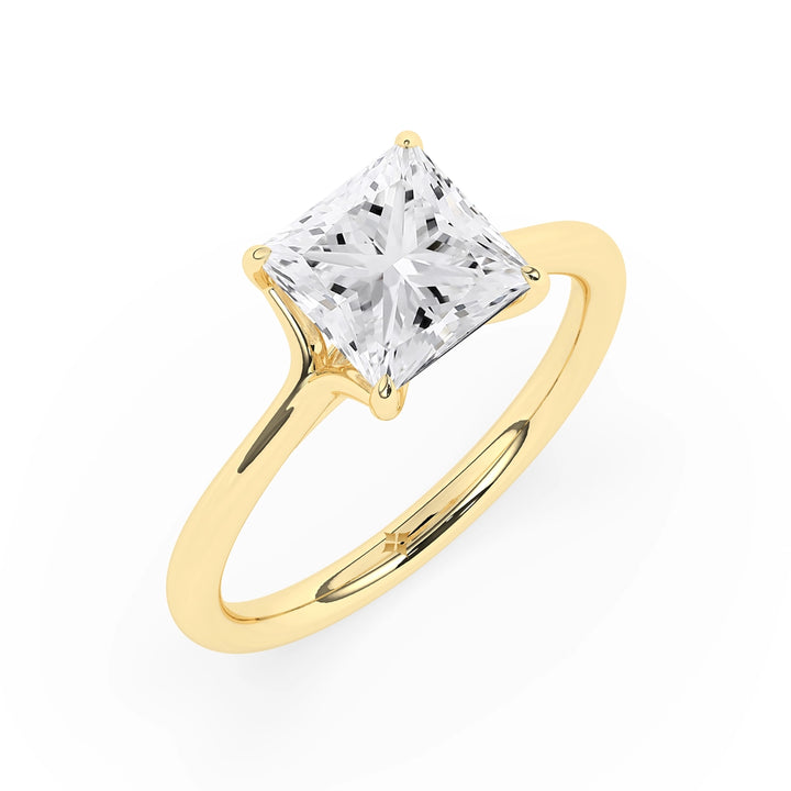 1.0 CT Princess Cut Solitaire Moissanite Engagement Ring